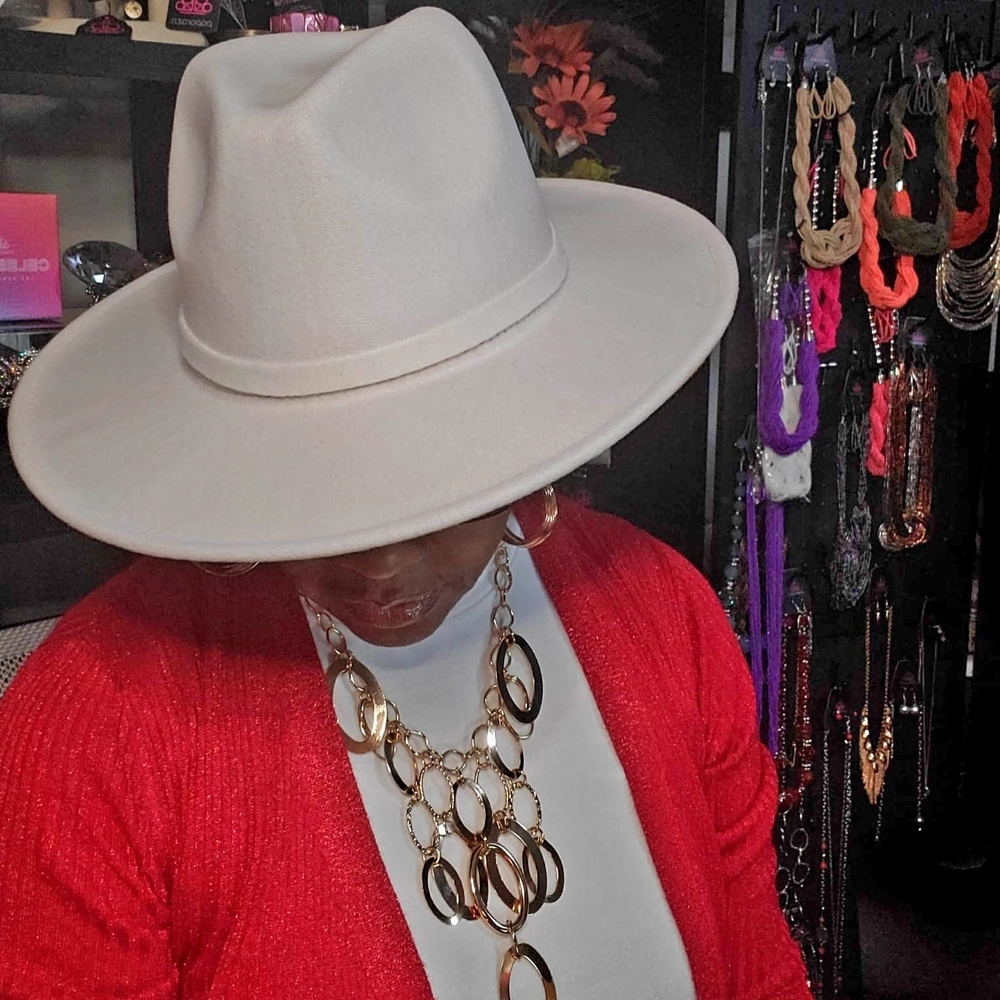 White Fedora Hat - image 5